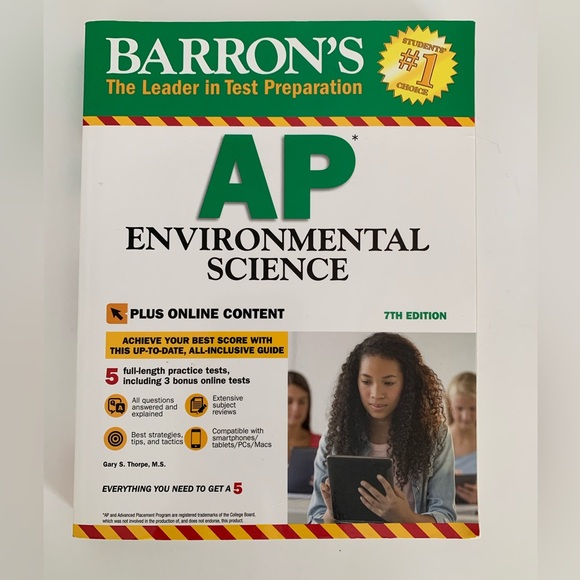 Barron's AP Environmental Science 7th Edition Test Preparation Book Never Used - Picture 1 of 15